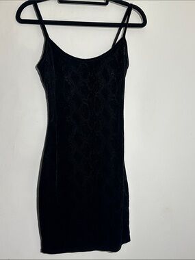 Black Velvet Spaghetti-Strap Mini Dress